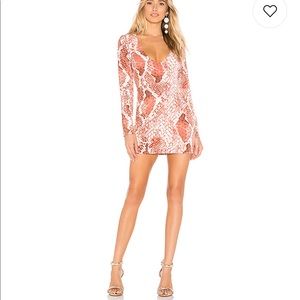 NBD x Naven Rachel Dress in red snake